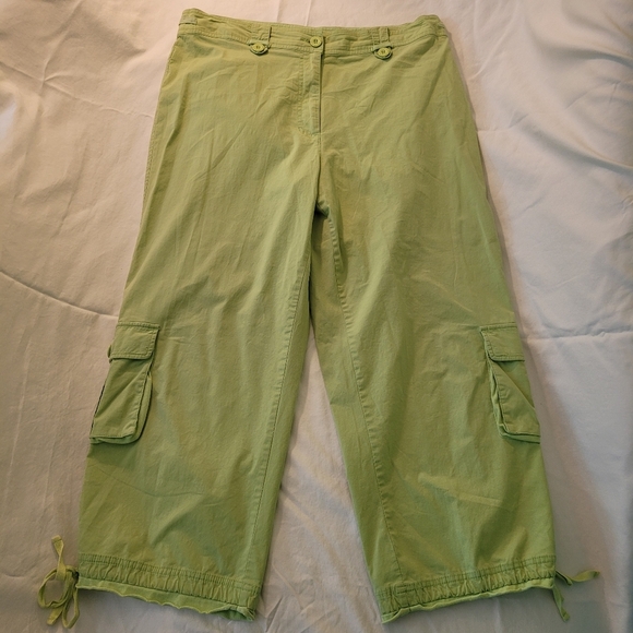 Cotton Ginny Vintage 2 Piece Retro Lime Green Zip Vest (S) and Ankle Pants (14) - Picture 6 of 13
